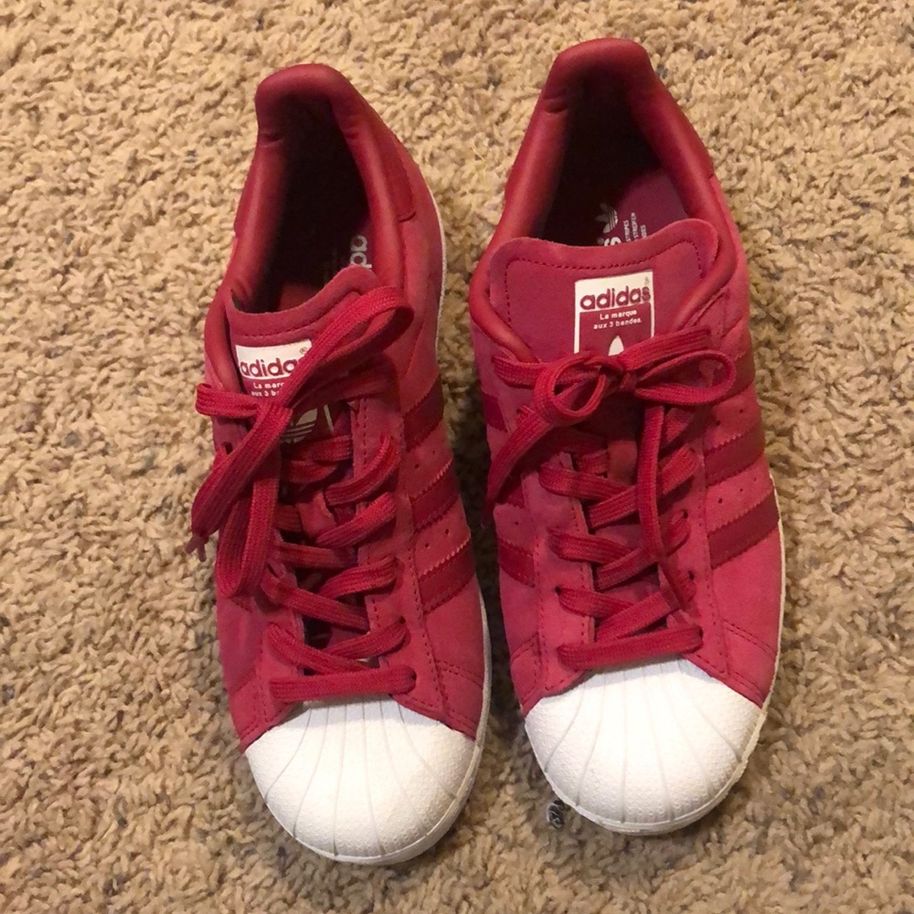 Red adidas sneakers